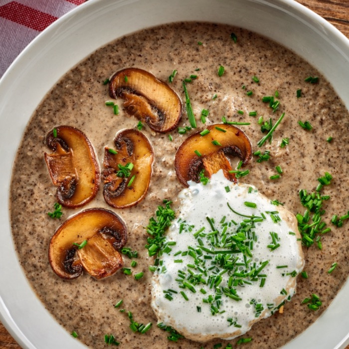 Creamy Mushroom Soup with Chive Foam Rich Products Corporation Africa