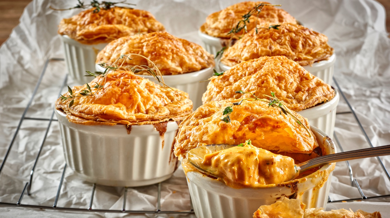 Sparkling Wine and Mustard Chicken Pot Pie Rich Products Corporation